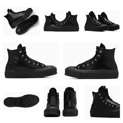 Converse All Star Chuck Taylor Lift Unisex Leather Platform High Top Zip Shoes - Photo 1/4