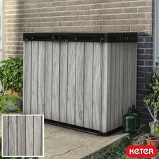 Keter Storm Signature Storage Shed 1150L Horizontal Outdoor Garden Durable Grey