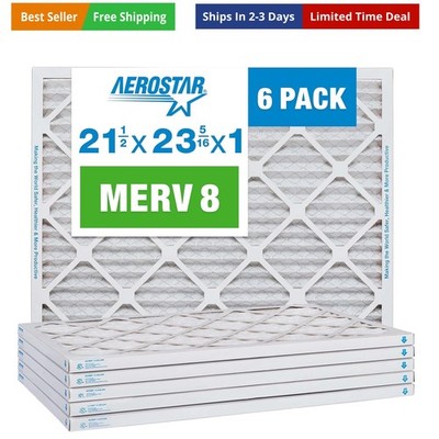 21.5x23.3125x1 MERV 8-6 Count - High Efficiency Pleated HVAC, Furnace & Air C...