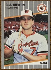 1989 FLEER BILLY RIPKEN F-FACE ERROR RC ROOKIE BASEBALL CARD #616 READ. rookie card picture