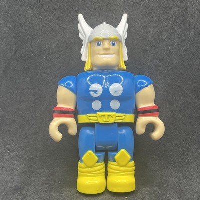 Vintage Mega Bloks THOR 3.75'' Action Figure Blue Yellow Marvel Universe
