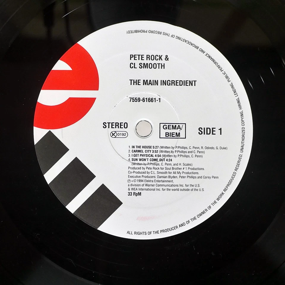 PETE ROCK & C.L.SMOOTH MAIN INGREDIENT ELEKTRA 7559616611 Europe VINYL 2LP - Image 3 of 3