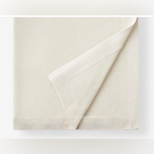 The company store Classic All Season Breathable Cotton Knit Blanket ivory King - Picture 5 of 9