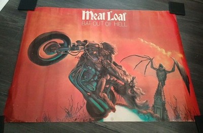 Meat Loaf Jim Steinman Poster Vintage Bat Out Of Hell Circa Late 1970s 95 X 68cm