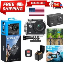EK7000 4K Ultra HD Action Camera - 20MP Waterproof with EIS Remote Control