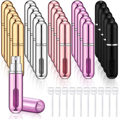 30 Pcs 5ml Refillable Perfume Atomizer Mini Refillable Spray Bottle with 10 R...