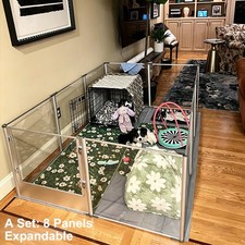 Clear Acrylic Dog Whelping Box Exercise Pen Anti-oxidant Aviation Aluminum Frame