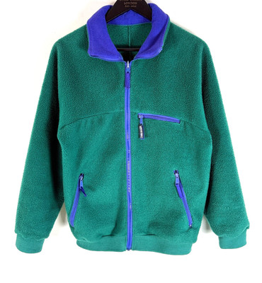 Sprayway Fleece Mens M Green Purple Polarplus Made UK Vintage 90s Ski Jacket