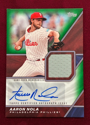 2026 Topps Aaron Nola Green Jersey Auto 17/99 Philadelphia Phillies MLMA-AN