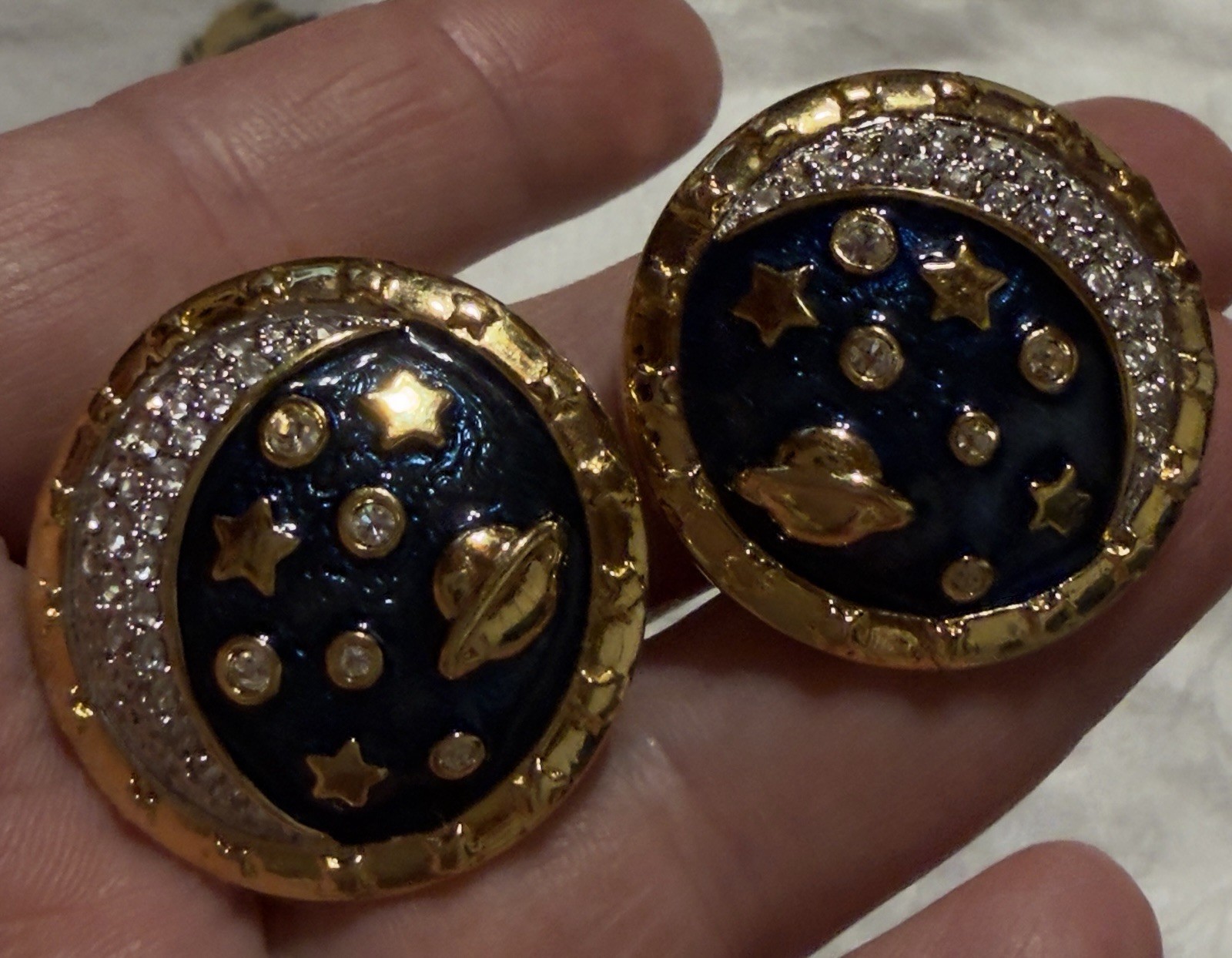 AUTHENTIC Daniel Swarovski Crystal Encrusted Moon… - image 3