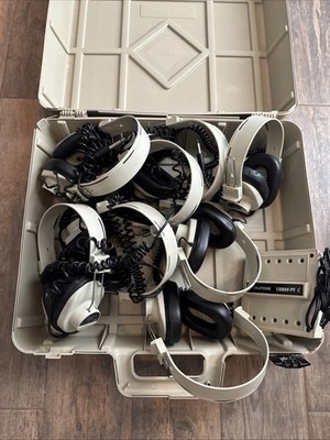 8x Califone 2924AV-P Headphones, 1x Listening Station 1218AV-PY & Case 