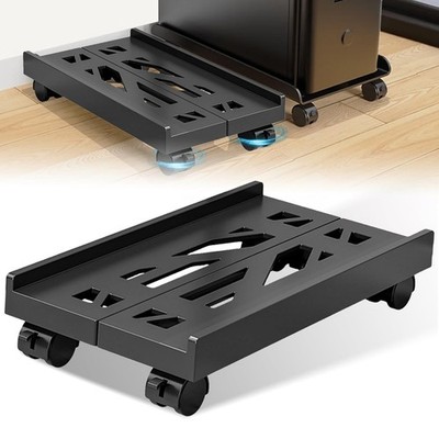 CPU Halterung Ständer mit 4 Rollen Mobile PC Computer Bodenständer Feststellbar