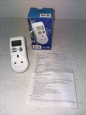 EMC Power Meter UK Plug Energy Monitor Watt LCD Display 220-240 V Safety Plug