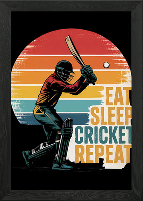 Eat Sleep Cricket Repeat Cricket Qu gerahmtes Wandbild Poster Leinwanddruck Bild