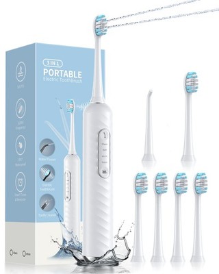 Electric Toothbrush with Water Flosser - 2 in 1 Teeth Cleaning Kit, Electric ...