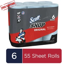 6 Rolls Scott Shop Towels Cleaning Blue Sheets Multi-purpose Sheet Roll Home ✅✅