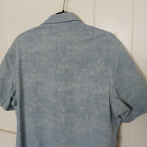 Lululemon Airing Easy Shirt Men's Medium Blue Short Sleeve Button Up Lightweight - Picture 9 of 11