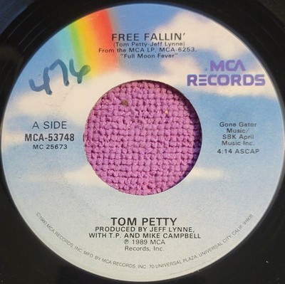 Tom Petty ''Free Fallin' / Down The Line'' strong VG with jukebox tab