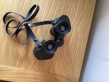 VINTAGE BINOCULARS WITH SOME WEAR - NO MAKERS NAME OR SIZE- IN CAMERA BAG VG+