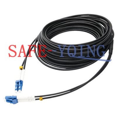 60M Black Armored Fiber Cable LC-LC UPC SM 9/125 Duplex Fiber Optic Patch Cord