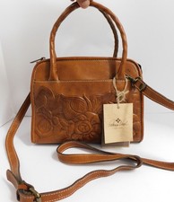NEW Patricia Nash Italian Leather Florence Tooled Rose Satchel Crossbody Bag NWT