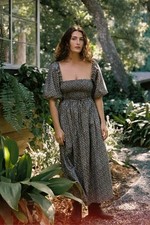 Christy Dawn Katrina Dress Noir Harvest Floral Midi Organic Cotton XL 