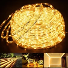 OMIKA 66ft 800 LED Rope Lights Outdoor Waterproof String Light Warm White Pat...