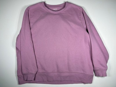 Tek Gear Sweatshirt Women 2X Purple Fleece Crew Neck Cozy Lounge Athleisure