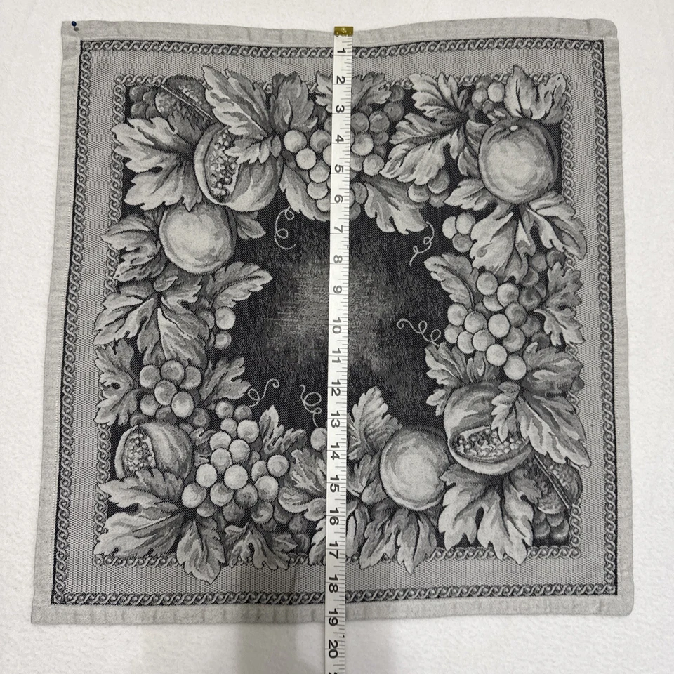 Williams Sonoma Jacquard FRUTTA Guardanapos Conjunto de 3 Algodão Cinza Feito na Itália Excelente Estado Usado - Imagem 2 de 4