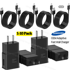 Fast Charging Block for Samsung Android USB Charger Plug Adapter USB C Cable Lot