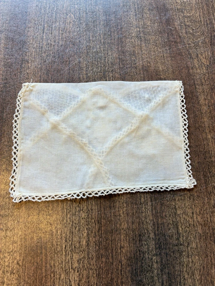 复古亚麻/棉钩针花边手工信封文艺复兴巴西 — 第 3/4 张图片