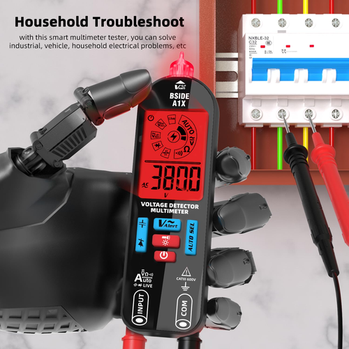 Digital Multimeter Tester Rechargeable Electrical Voltmeter, Smart Mode with Red - Picture 8 of 9