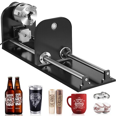 VEVOR Rotational Rotary Axis with 3Jaw Chuck Tool for 60/100/130W Laser Engraver
