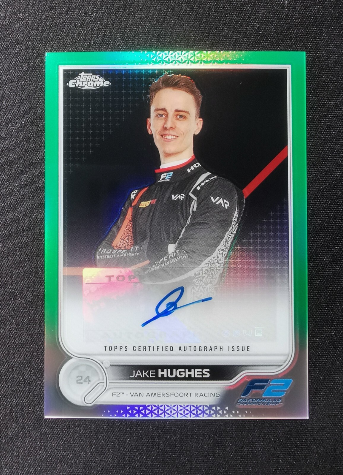 2022 Topps Chrome Formula 1 F1 F2 Jake Hughes Auto #CAC-JH Green /99