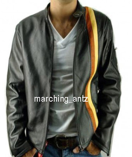 New Men Lambskin Motorcycle biker Movie Cyclop Leather Jacket Cafe Racer Vest