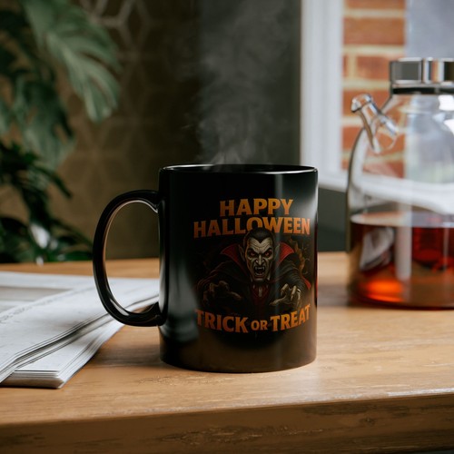 Count Dracula Mug - Spooky Trick or Treat Halloween Coffee Cup, Pumpkin Decor, - Picture 9 of 15