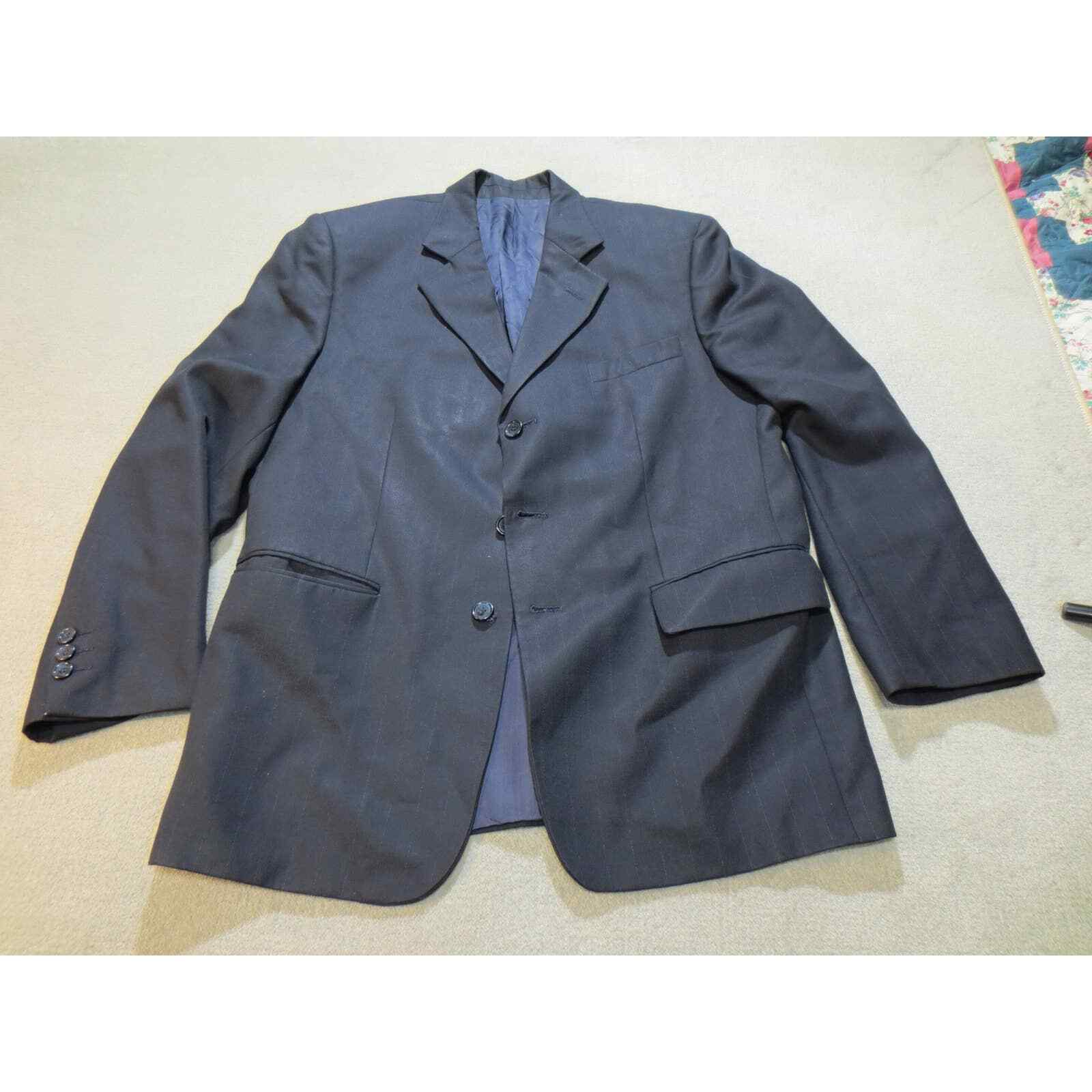 Blazer Yves Saint Laurent Uomo 43 petto lana vergine nero gesso