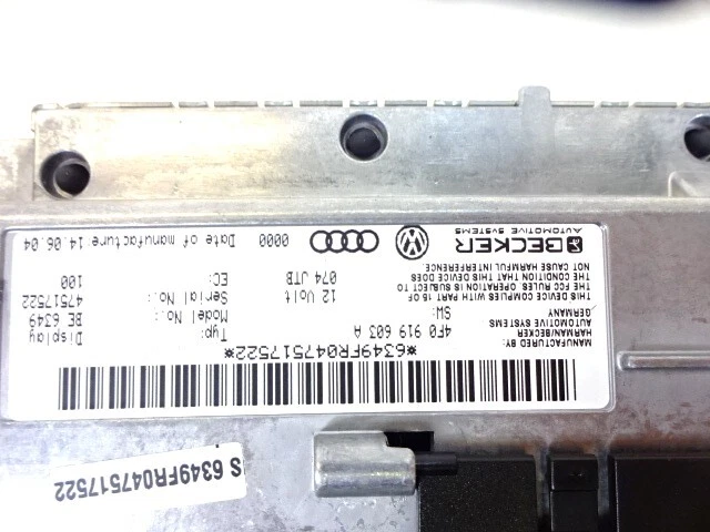 4F0919603A Navigationssystem Satellit AUDI A6 C6 3.0 D 4X4 165KW Aut 5P - Bild 4 von 4