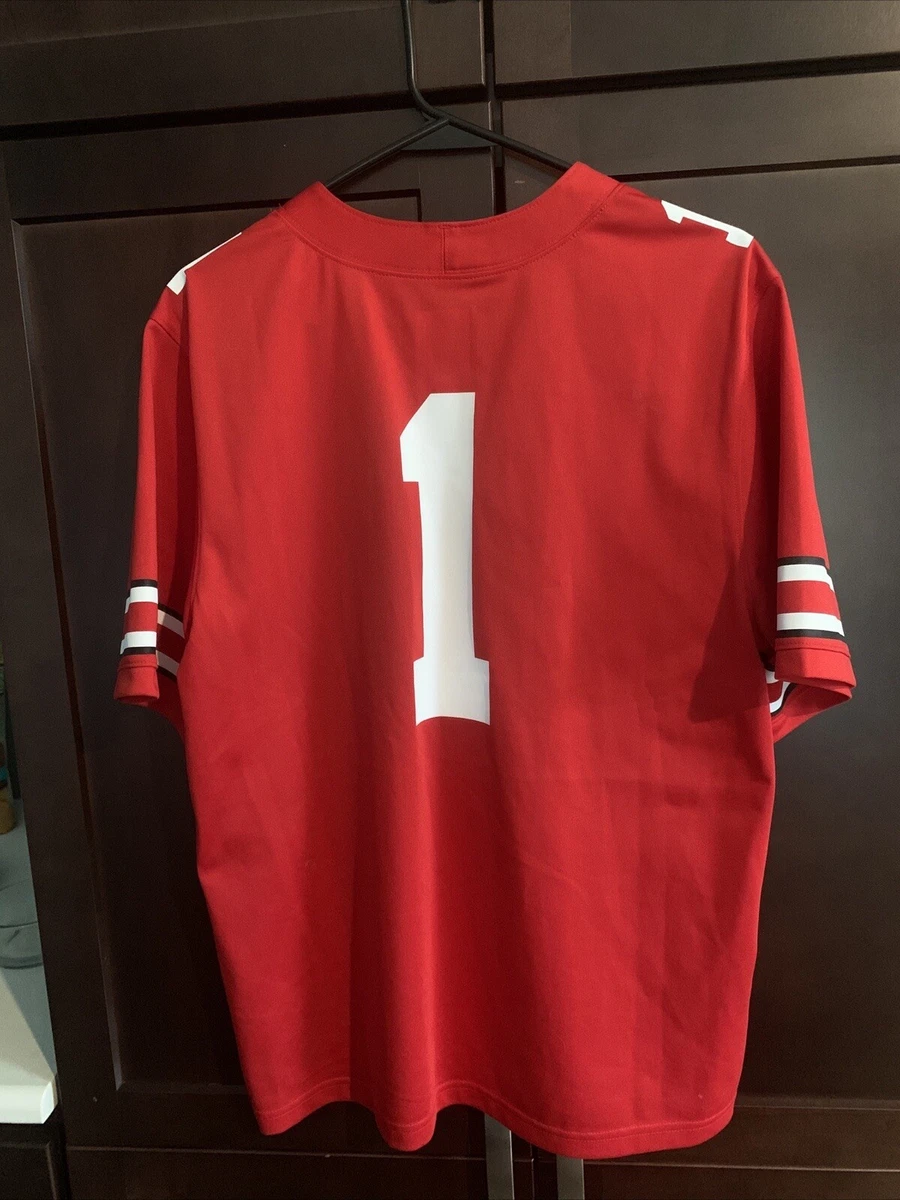 Nike NCAA Ohio State Buckeyes Red Number 1 Football Jersey Size