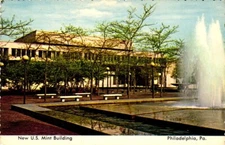 new United States mint building 5th arch philadelphia pa vintage postcard