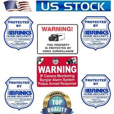 6 Home Security Camera Video Stickers Warning Decals Outdoor Sign