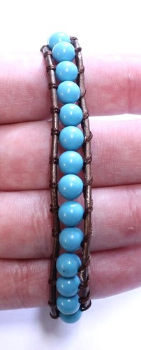 Leder & Sterling Silber Perlen Armband