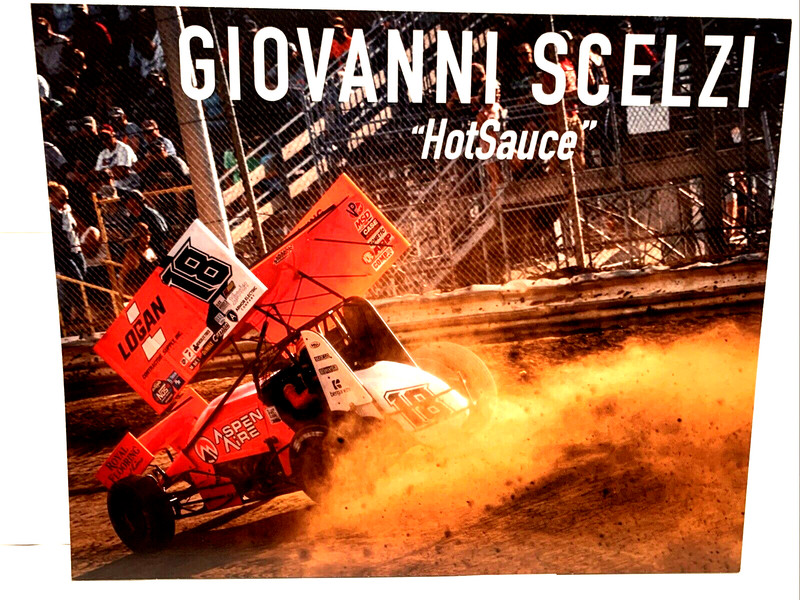 2023 GIO SCELZI #18 LOGAN WORLD OF OUTLAWS 410 WINGED SPRINT CAR POSTCARD V2