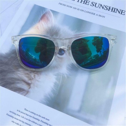 Retro Square Transparent Sunglasses Glasses UV Clear Frame Mirror Lens Classic - Picture 16 of 19