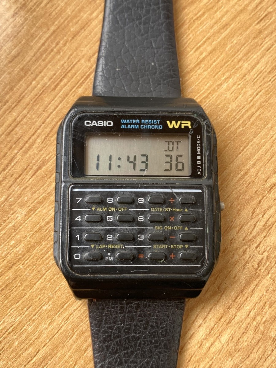 Vintage Casio Calculator Watch 437 Ca-53w 1980s Black Vintage Casio Calculator Watch 437 Ca-53w 1980s Black