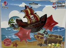 5 Pcs. Happy Birthday Pirates Balloons / 5 globos de Piratas