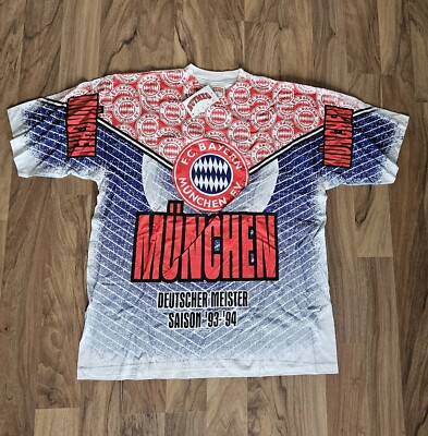 NUTMEG Mills FC Bayern München T-Shirt Gr. XL 1993 1994 Trikot Oldschool Retro