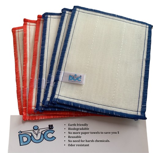 Lot of 6 DOC Anti Bacterial Fiber Reusable Cleaning Cloths Rags 6"x7" FREE SHIP eBay