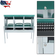 Chicken Nesting Box 3 Holes With Metal Legs Roll Away Egg Collection