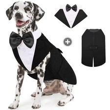 Dog Tuxedo Formal Dog Suit and Bandana Set Gentle Dog Wedding Party Suit Bow ...